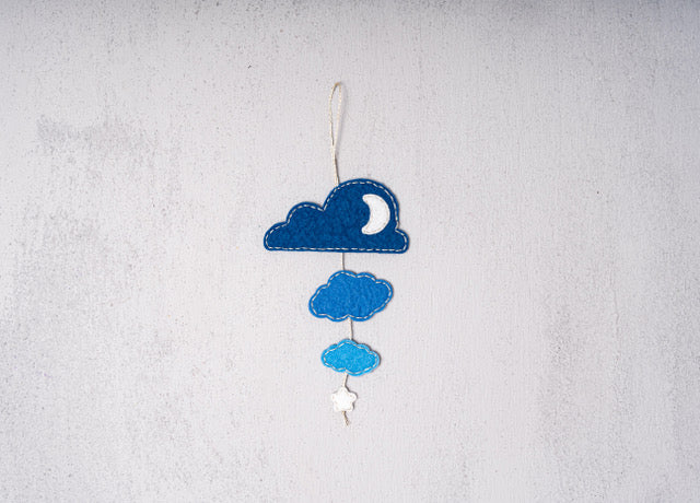 Cloudy Night Wall Decor READY-MADE True Blue