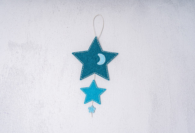 Starry Night Wall Decor READY-MADE Turquoise