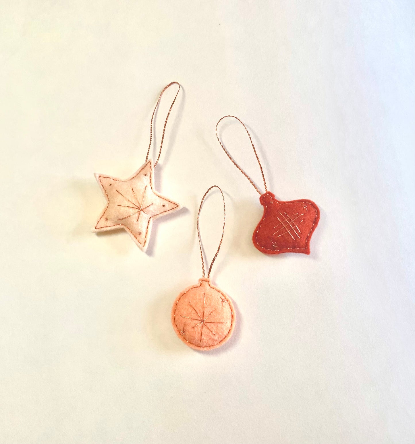 Holiday Ornaments SET OF 3 Peachy