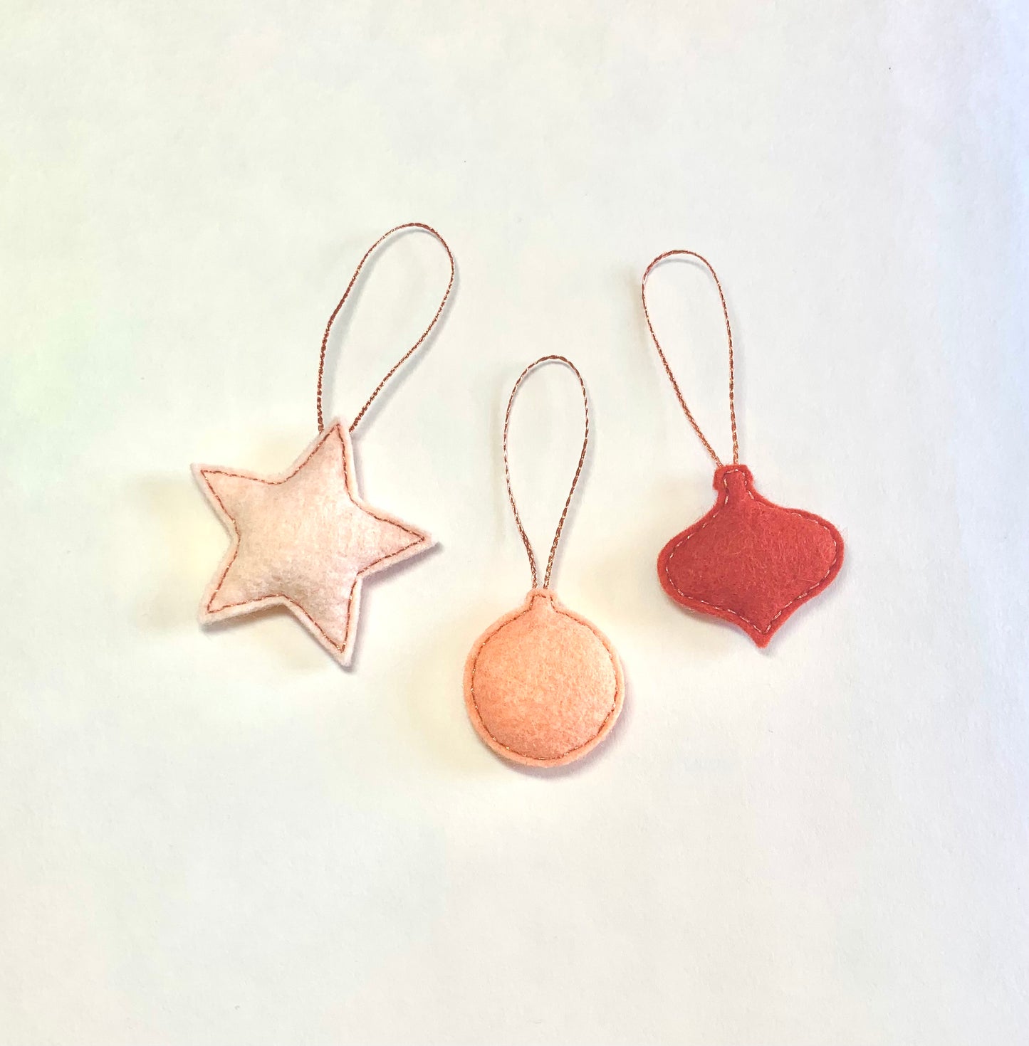 Holiday Ornaments SET OF 3 Peachy