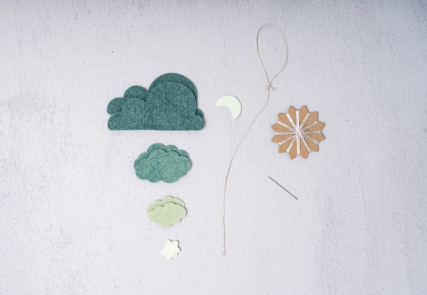 Cloudy Night Wall Decor READY-MADE Green