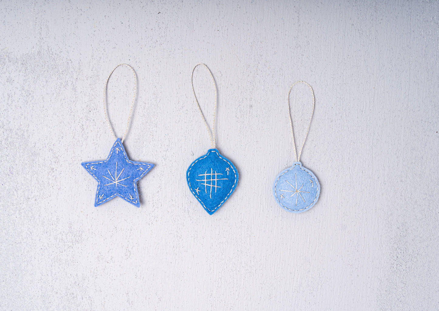 Retro for Christmas Ornaments READY-MADE Periwinkle