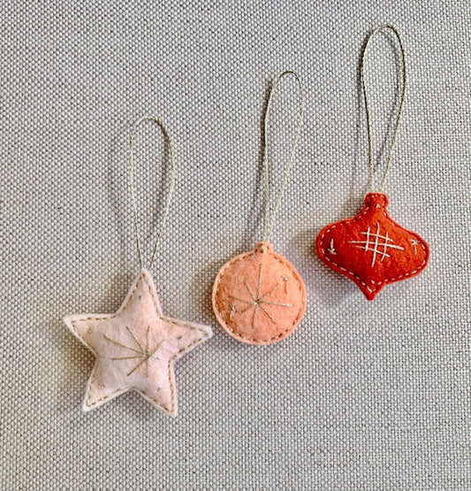 Holiday Ornaments SET OF 3 Peachy