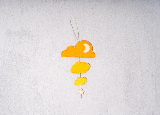 Cloudy Night Wall Decor READY-MADE Orange & Yellow