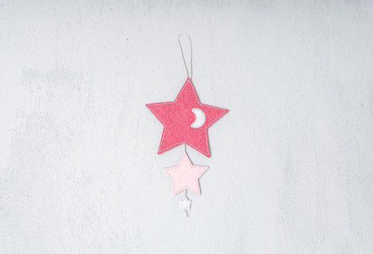 Starry Night Wall Decor READY-MADE Red & Pink