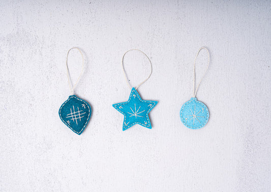 Retro for Christmas Ornaments READY-MADE Turquoise